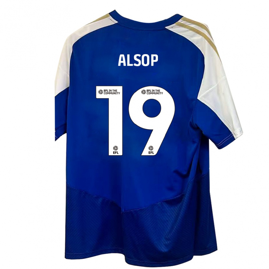 נשים כדורגל טוביאס אולסופ #19 כחול לבן זהב הרחק ג'רזי 2025/26