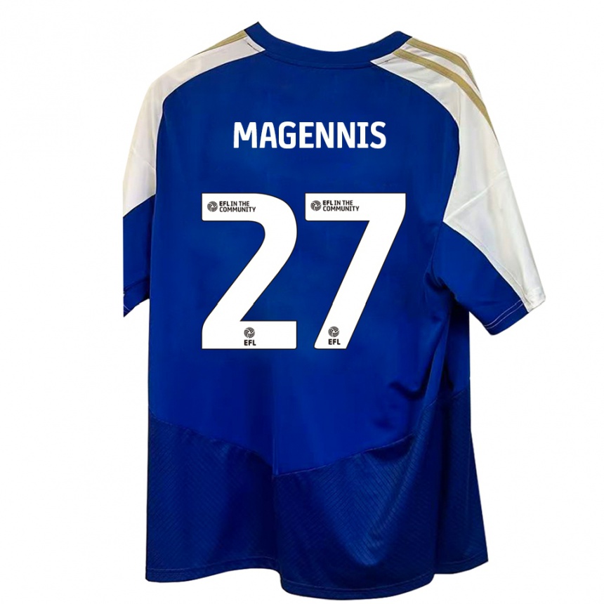 נשים כדורגל ג'וש מאגניס #27 כחול לבן זהב הרחק ג'רזי 2025/26