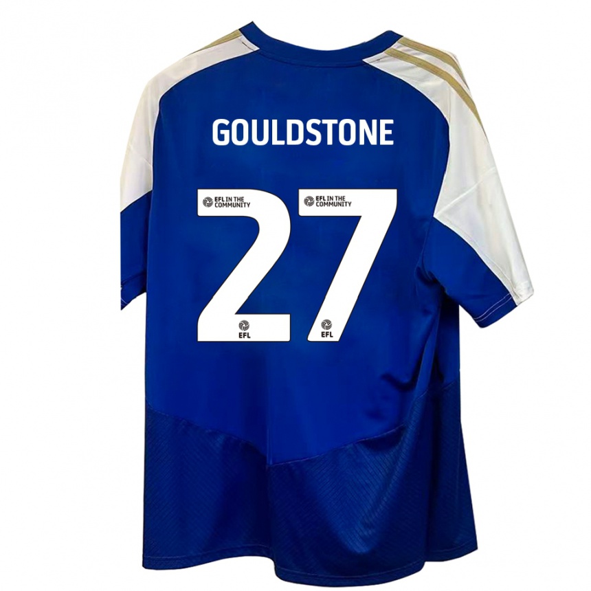 נשים כדורגל Lemoni Gouldstone #27 כחול לבן זהב הרחק ג'רזי 2025/26