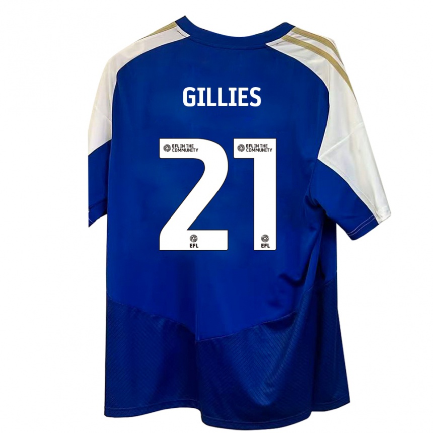 נשים כדורגל Sophie Gillies #21 כחול לבן זהב הרחק ג'רזי 2025/26