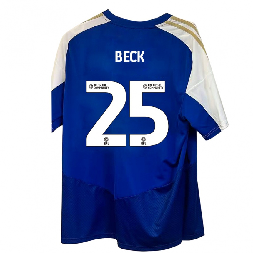 נשים כדורגל Steph Beck #25 כחול לבן זהב הרחק ג'רזי 2025/26