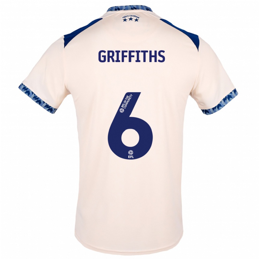 נשים כדורגל Lauren Griffiths #6 לבן שמנת כחול נייבי הרחק ג'רזי 2025/26