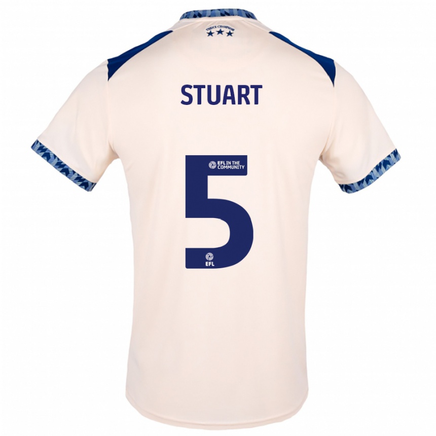 נשים כדורגל Charlotte Stuart #5 לבן שמנת כחול נייבי הרחק ג'רזי 2025/26