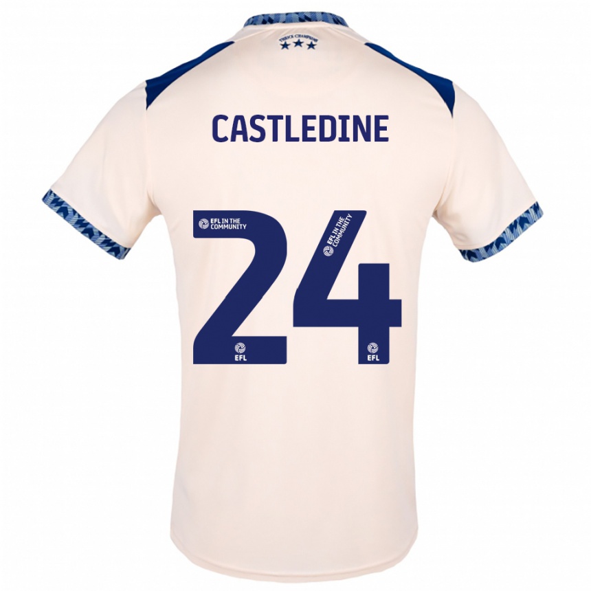 נשים כדורגל ליאו קאסלדין #24 לבן שמנת כחול נייבי הרחק ג'רזי 2025/26