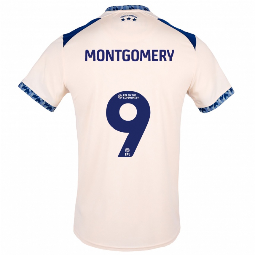נשים כדורגל ריה מונטגומרי #9 לבן שמנת כחול נייבי הרחק ג'רזי 2025/26