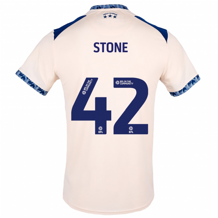 נשים כדורגל Michael Stone #42 לבן שמנת כחול נייבי הרחק ג'רזי 2025/26
