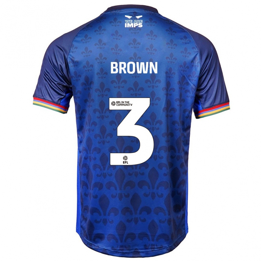 נשים כדורגל ג׳יידן בראון #3 כחול נייבי הרחק ג'רזי 2025/26