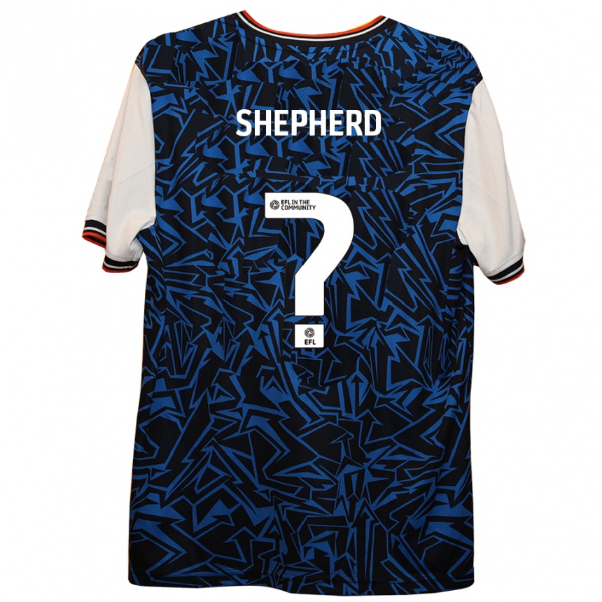 נשים כדורגל Archie Shepherd #0 כחול שחור לבן הרחק ג'רזי 2025/26