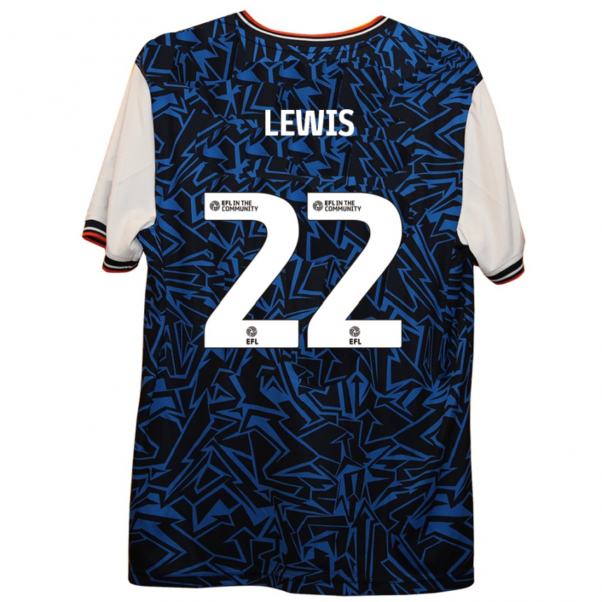 נשים כדורגל Shanice Lewis #22 כחול שחור לבן הרחק ג'רזי 2025/26