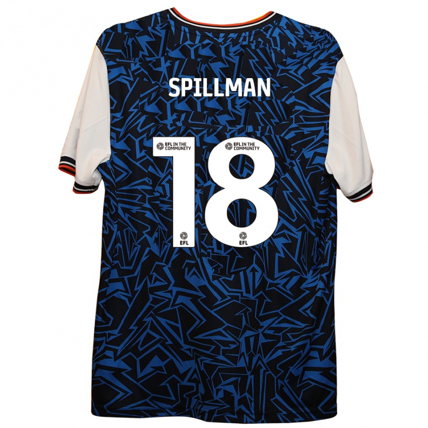 נשים כדורגל Gabriella Spillman #18 כחול שחור לבן הרחק ג'רזי 2025/26