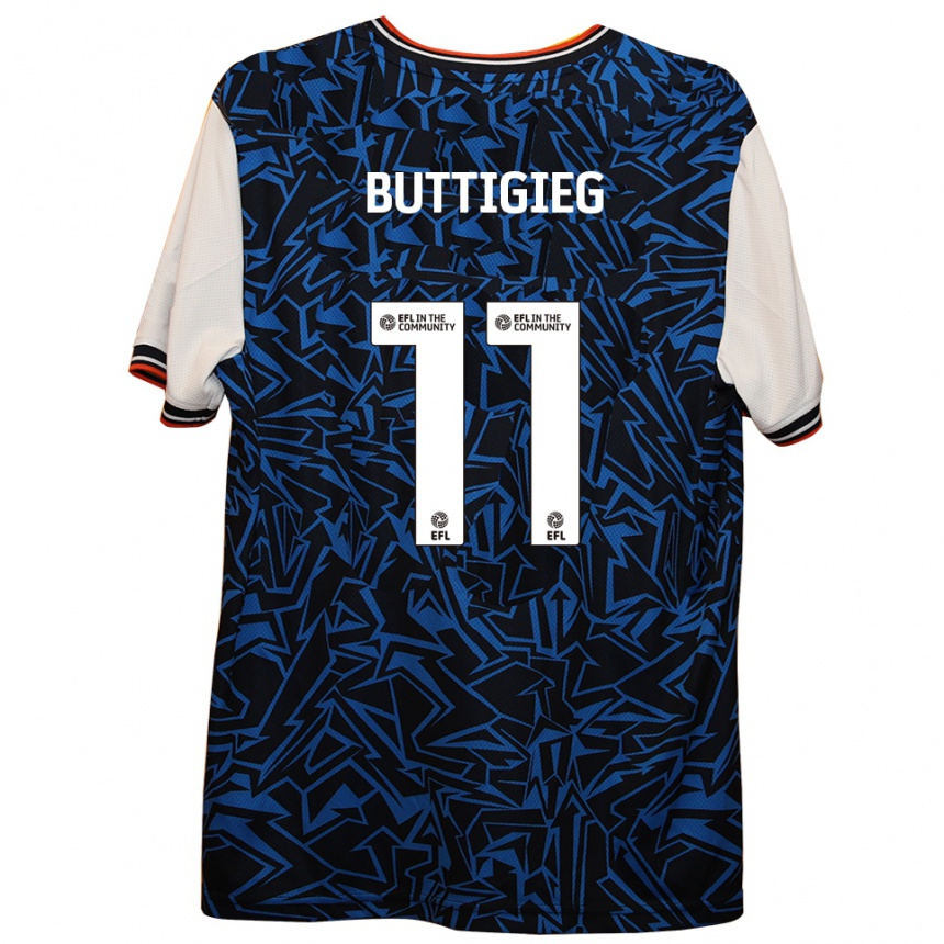 נשים כדורגל פיונה בוטיג'ג' #11 כחול שחור לבן הרחק ג'רזי 2025/26