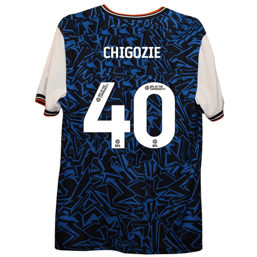 נשים כדורגל כריסטיאן צ׳יגוזי #40 כחול שחור לבן הרחק ג'רזי 2025/26