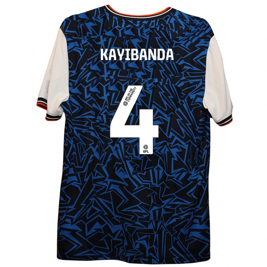 נשים כדורגל Claude Kayibanda #4 כחול שחור לבן הרחק ג'רזי 2025/26