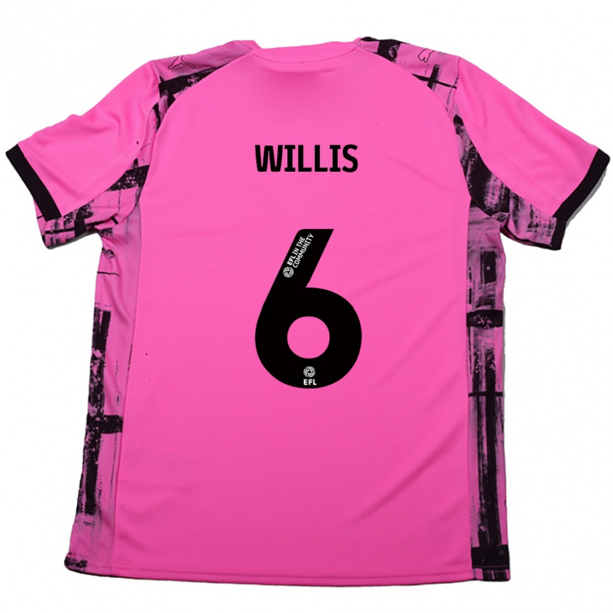 נשים כדורגל Jordan Willis #6 אדום ורד שחור הרחק ג'רזי 2025/26