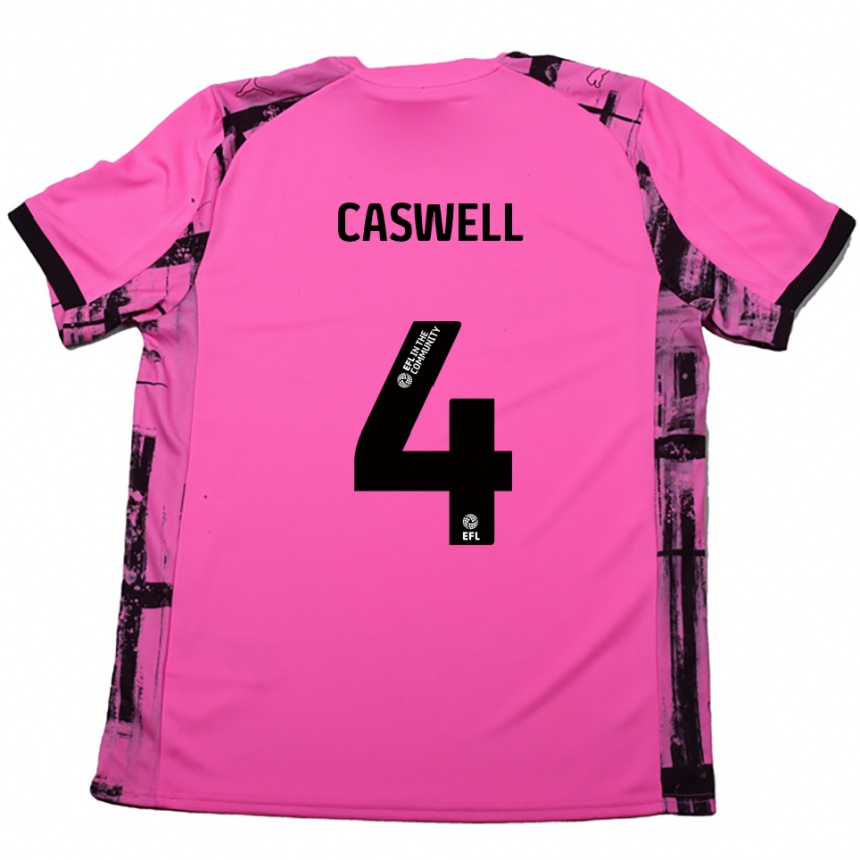 נשים כדורגל Jordan Caswell #4 אדום ורד שחור הרחק ג'רזי 2025/26