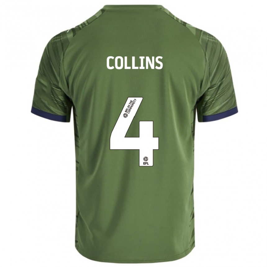 נשים כדורגל ארצ'י קולינס #4 ירוק לבן הרחק ג'רזי 2025/26