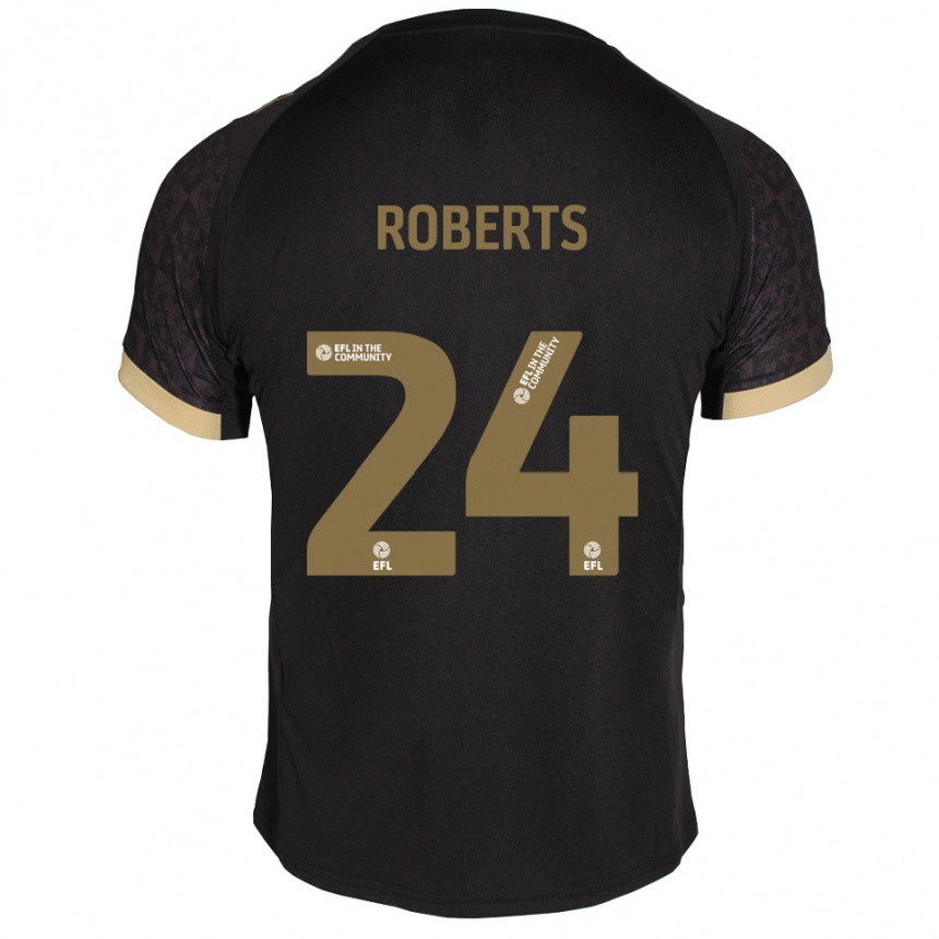 נשים כדורגל קיילב רוברטס #24 שחור זהב הרחק ג'רזי 2025/26