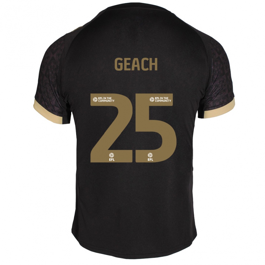 נשים כדורגל Jessica Geach #25 שחור זהב הרחק ג'רזי 2025/26