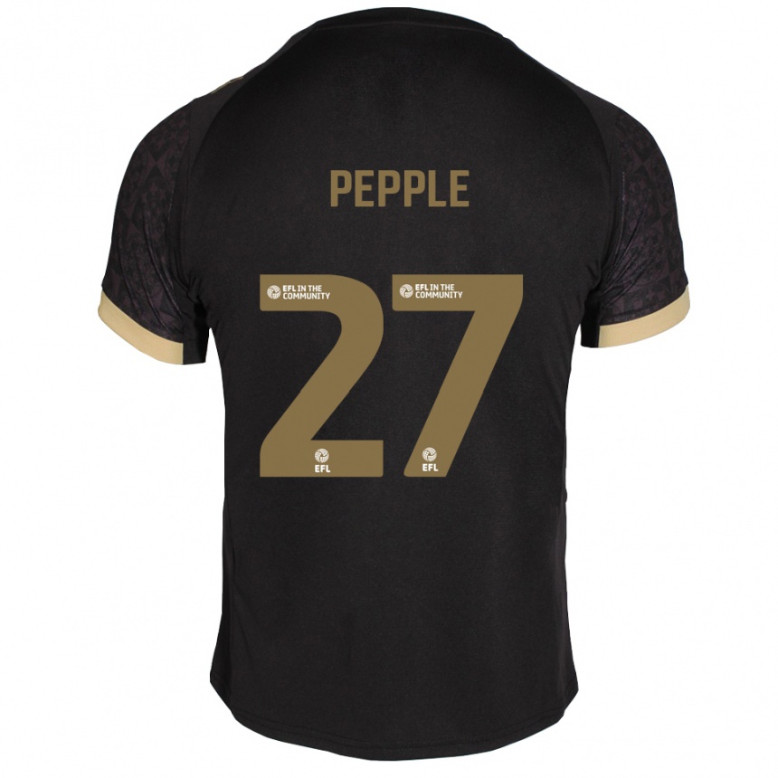 נשים כדורגל Aribim Pepple #27 שחור זהב הרחק ג'רזי 2025/26