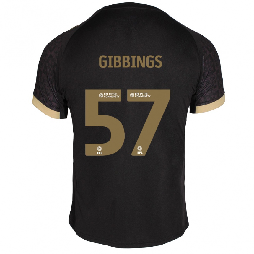 נשים כדורגל קול גיבינגס #57 שחור זהב הרחק ג'רזי 2025/26