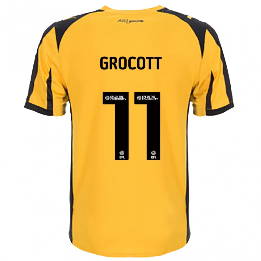 נשים כדורגל Olivia Grocott #11 כתום שחור הרחק ג'רזי 2025/26