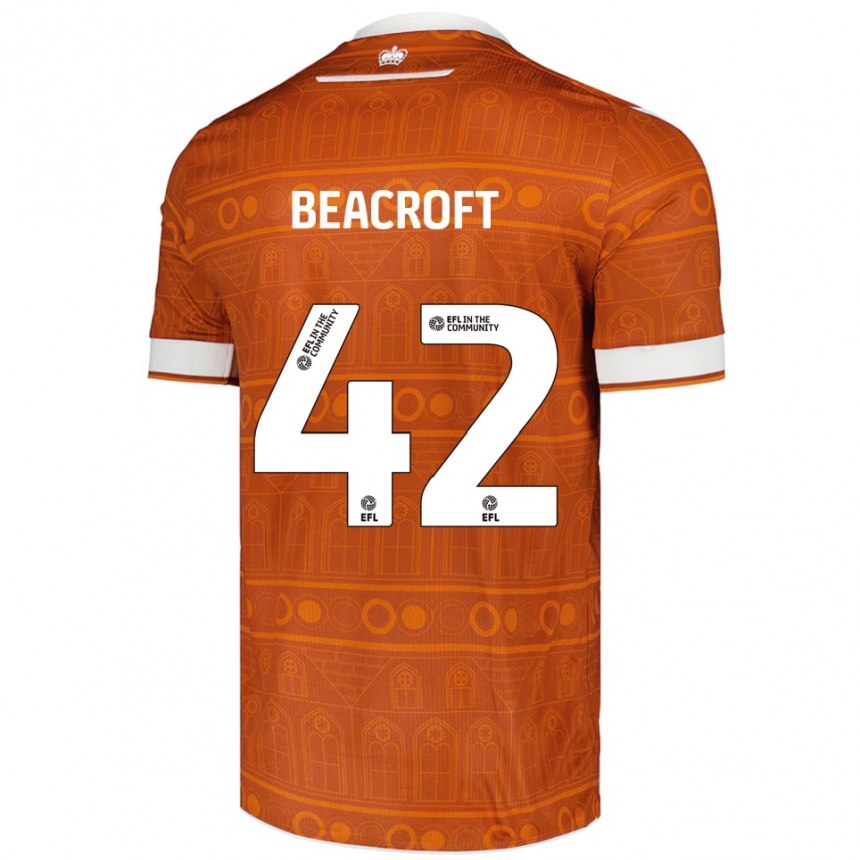 נשים כדורגל Boyd Beacroft #42 כתום לבן הרחק ג'רזי 2025/26