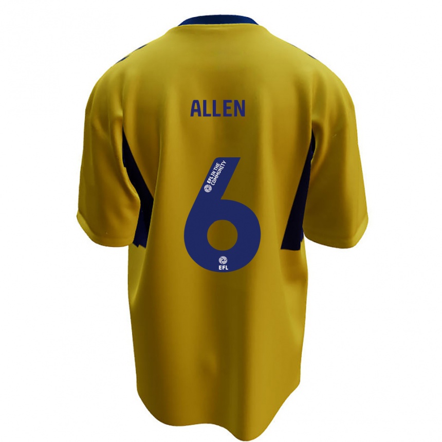 נשים כדורגל Taylor Allen #6 צהוב כחול הרחק ג'רזי 2025/26