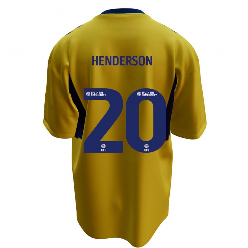 נשים כדורגל יואן הנדרסון #20 צהוב כחול הרחק ג'רזי 2025/26