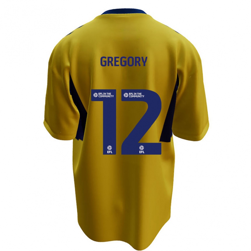 נשים כדורגל Arthur Gregory #12 צהוב כחול הרחק ג'רזי 2025/26