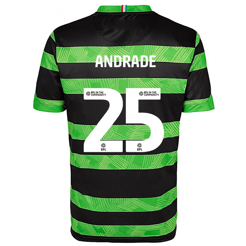 נשים כדורגל Maria Andrade #25 שחור ירוק הרחק ג'רזי 2025/26