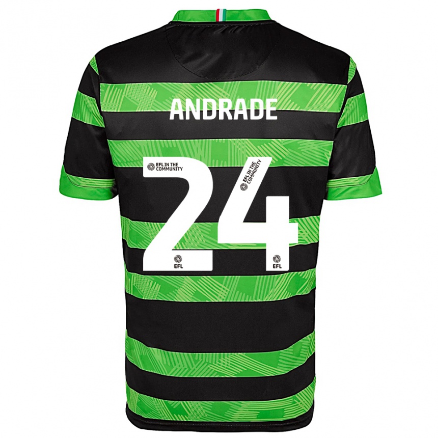 נשים כדורגל Eduarda Andrade #24 שחור ירוק הרחק ג'רזי 2025/26