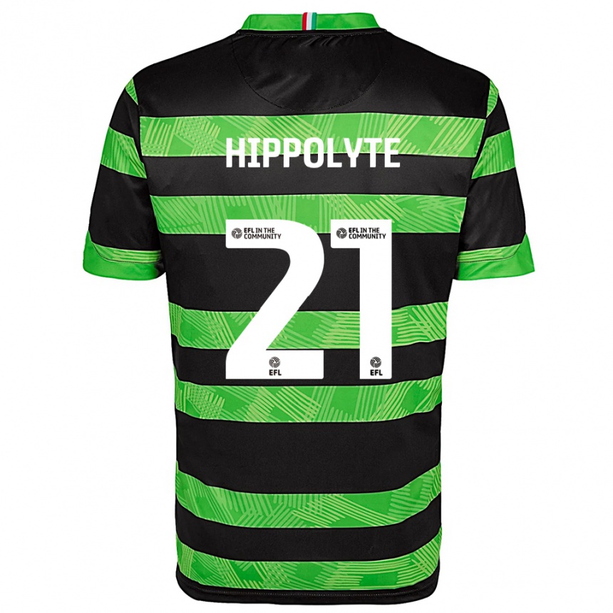 נשים כדורגל מיילס היפוליט #21 שחור ירוק הרחק ג'רזי 2025/26