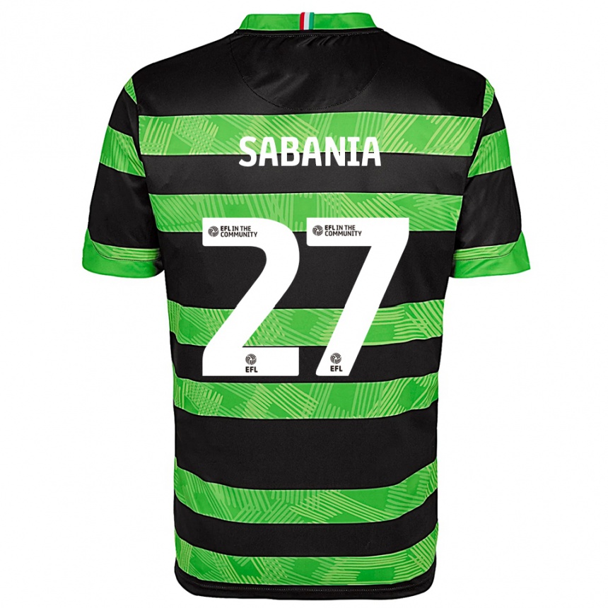 נשים כדורגל Nadia Sabania #27 שחור ירוק הרחק ג'רזי 2025/26