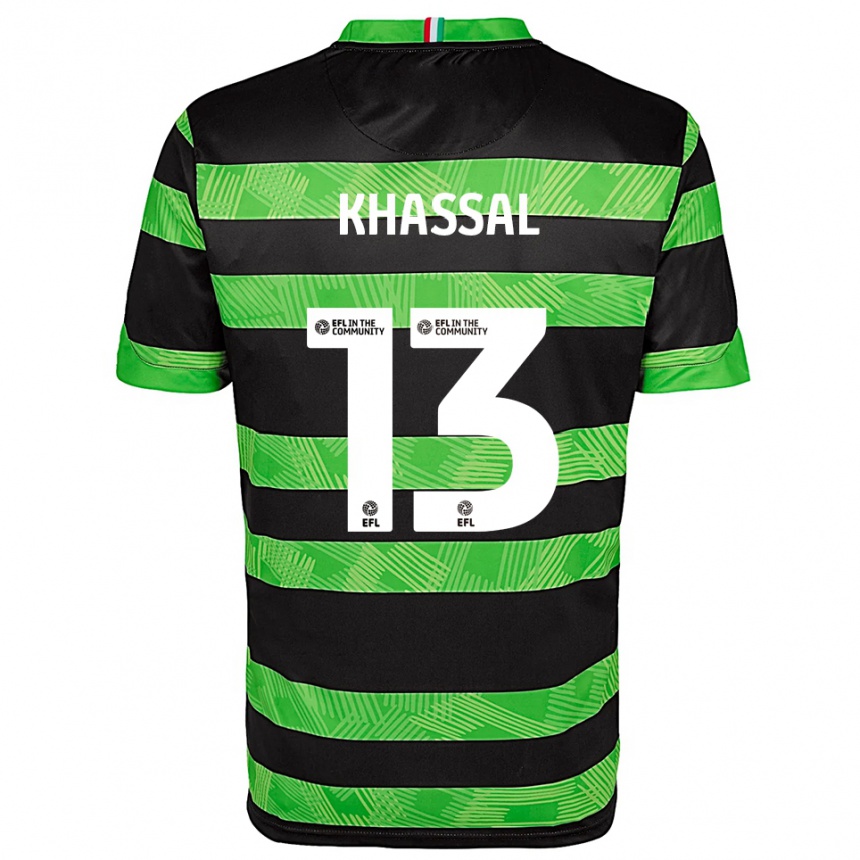 נשים כדורגל Cherelle Khassal #13 שחור ירוק הרחק ג'רזי 2025/26