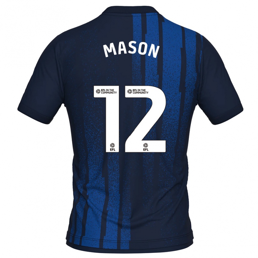 נשים כדורגל Owen Mason #12 כחול נייבי לבן הרחק ג'רזי 2025/26