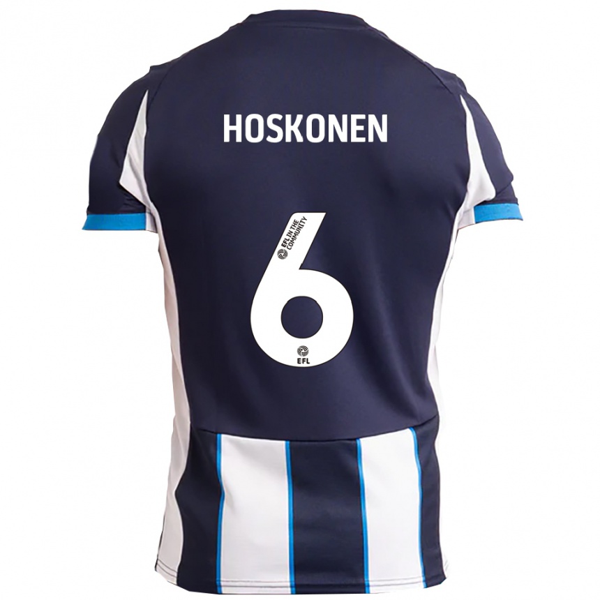 נשים כדורגל Arttu Hoskonen #6 לבן כחול נייבי הרחק ג'רזי 2025/26