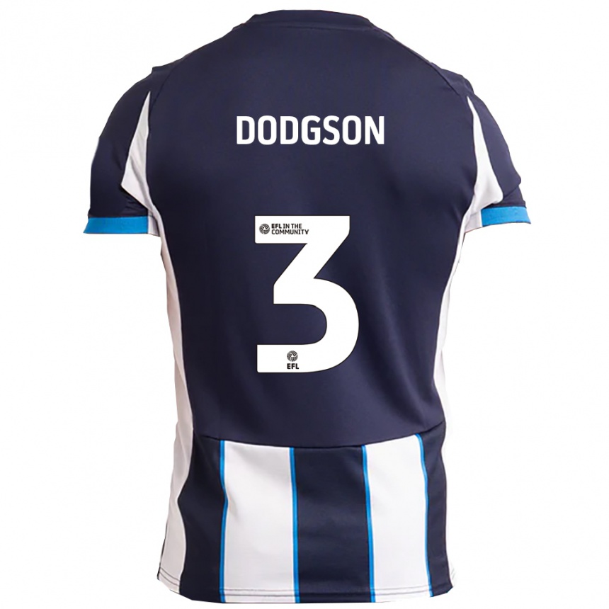 נשים כדורגל אוון דודג'סון #3 לבן כחול נייבי הרחק ג'רזי 2025/26