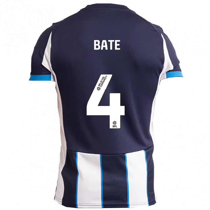 נשים כדורגל לואיס בייט #4 לבן כחול נייבי הרחק ג'רזי 2025/26