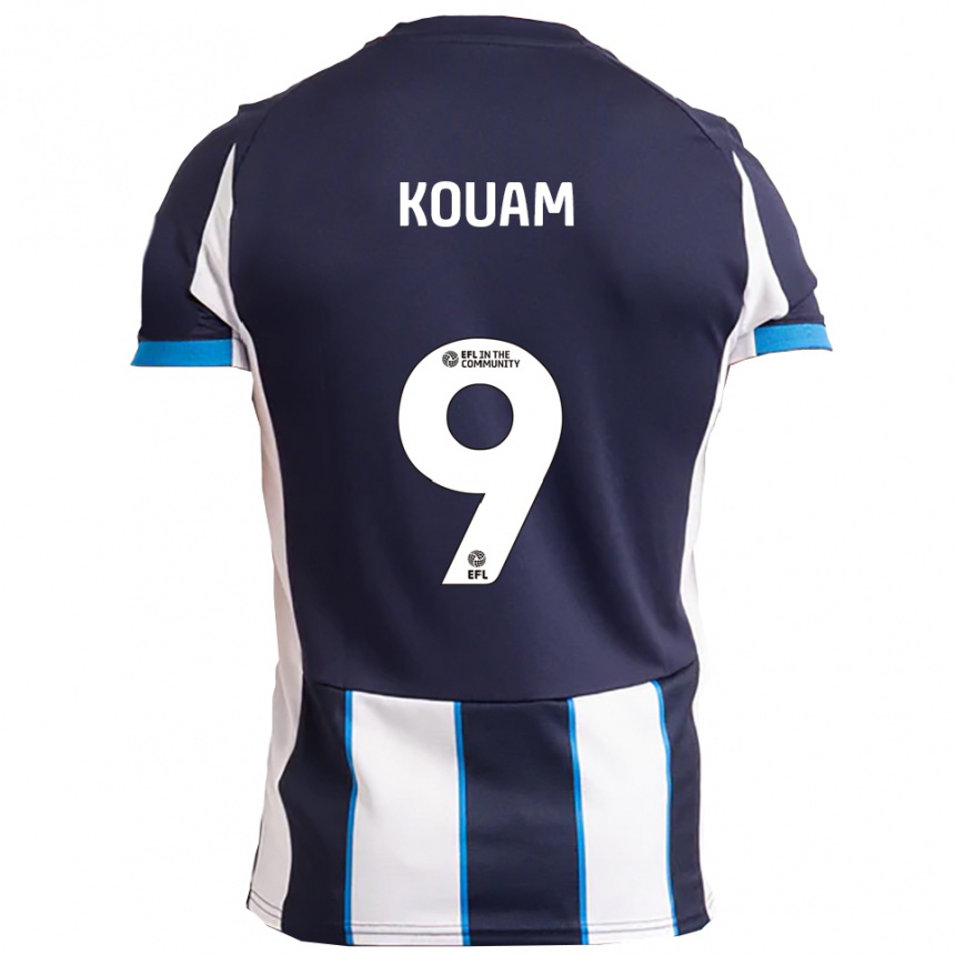 נשים כדורגל Marcus Kouam #9 לבן כחול נייבי הרחק ג'רזי 2025/26