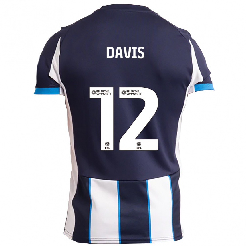 נשים כדורגל Archie Davis #12 לבן כחול נייבי הרחק ג'רזי 2025/26