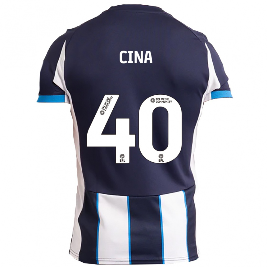 נשים כדורגל ברונו סינה #40 לבן כחול נייבי הרחק ג'רזי 2025/26