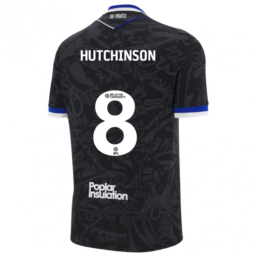 נשים כדורגל אייזק האצ'ינסון #8 שחור לבן הרחק ג'רזי 2025/26