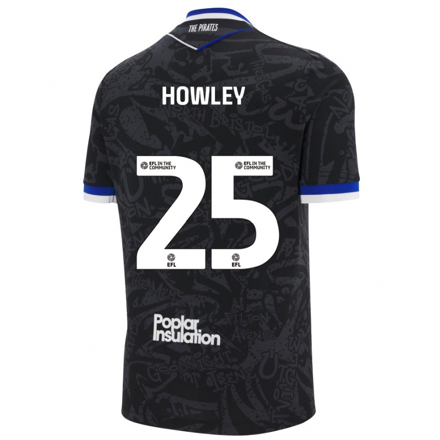 נשים כדורגל ראיין האולי #25 שחור לבן הרחק ג'רזי 2025/26