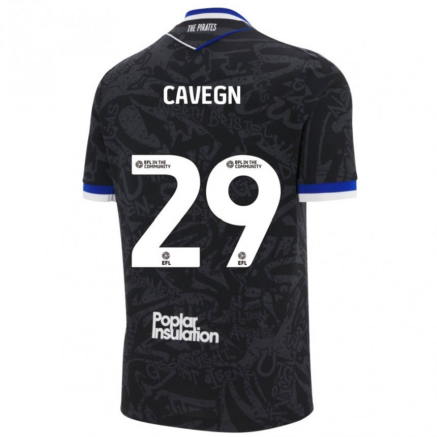 נשים כדורגל פבריזיו קאבגן #29 שחור לבן הרחק ג'רזי 2025/26