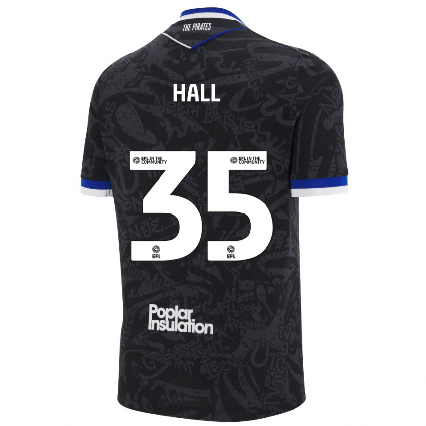 נשים כדורגל Matt Hall #35 שחור לבן הרחק ג'רזי 2025/26