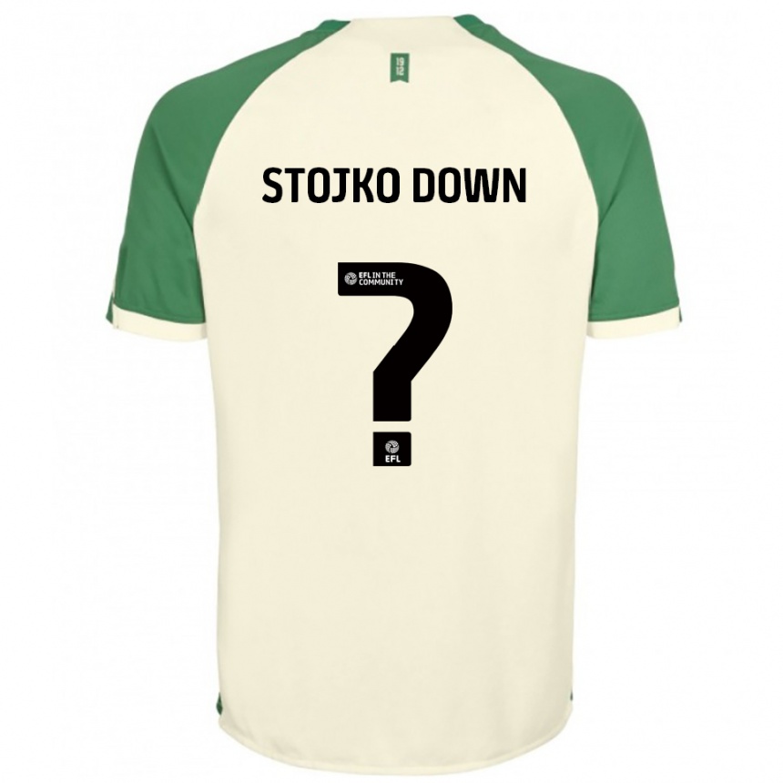 נשים כדורגל Alysha Stojko-Down #0 לבן שמנת ירוק הרחק ג'רזי 2025/26