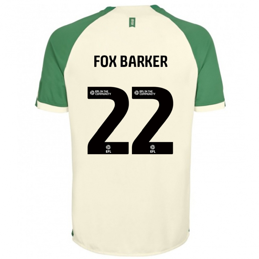 נשים כדורגל Mistie Fox-Barker #22 לבן שמנת ירוק הרחק ג'רזי 2025/26