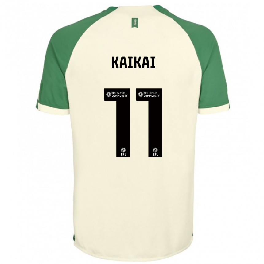 נשים כדורגל סולי קאיקאי #11 לבן שמנת ירוק הרחק ג'רזי 2025/26
