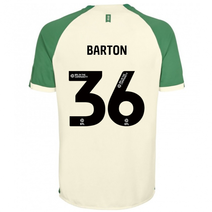 נשים כדורגל Dan Barton #36 לבן שמנת ירוק הרחק ג'רזי 2025/26