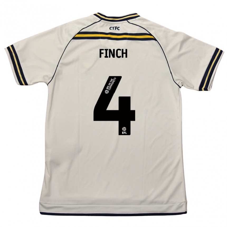 נשים כדורגל Holly Finch #4 לבן כחול נייבי הרחק ג'רזי 2025/26